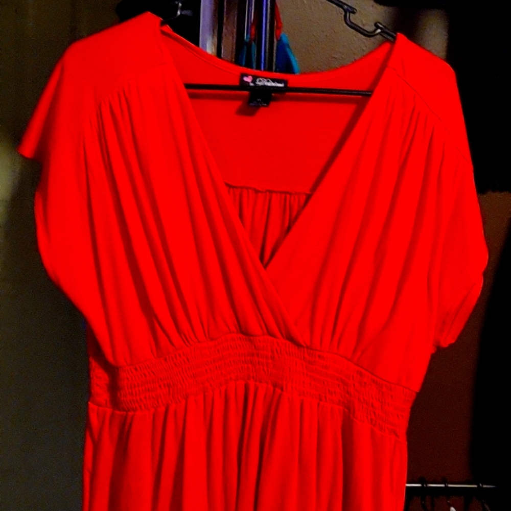 Red Vneck Dress